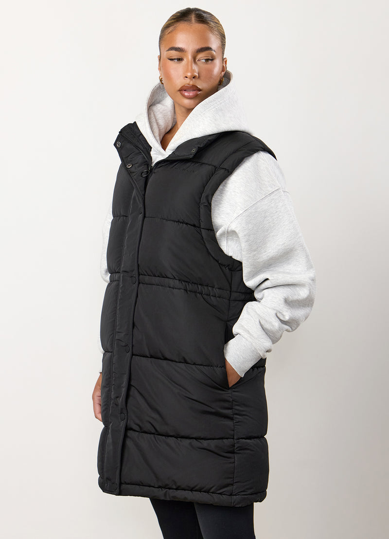 Gym King Longline Gilet - Black