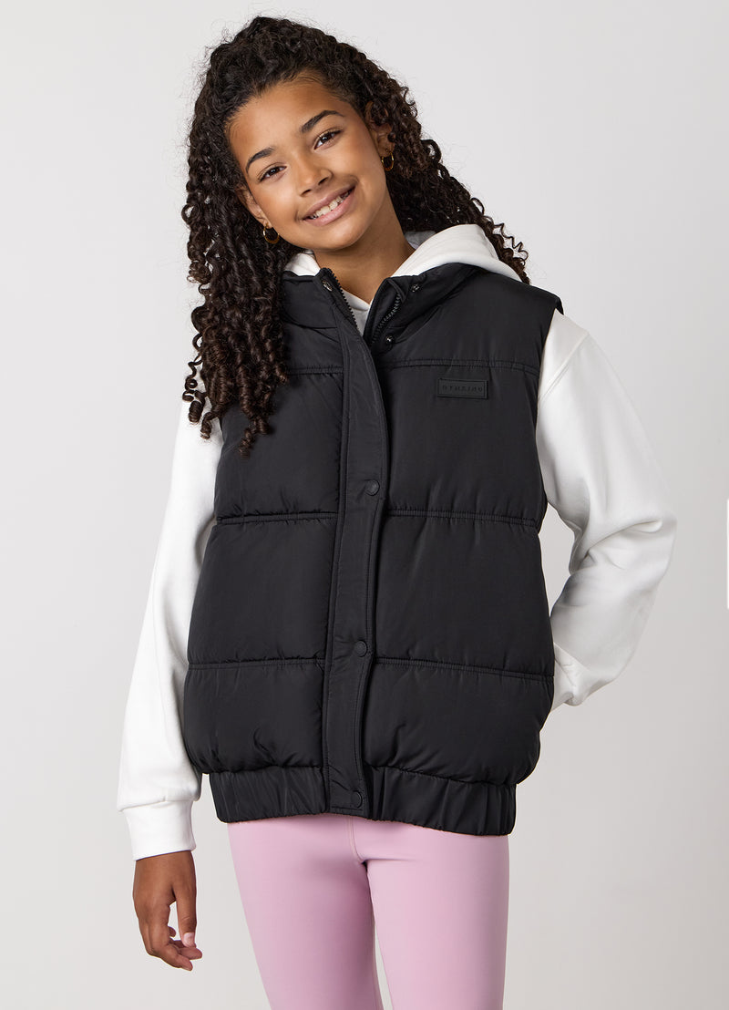 Gym King Kids Panelled Gilet - Black