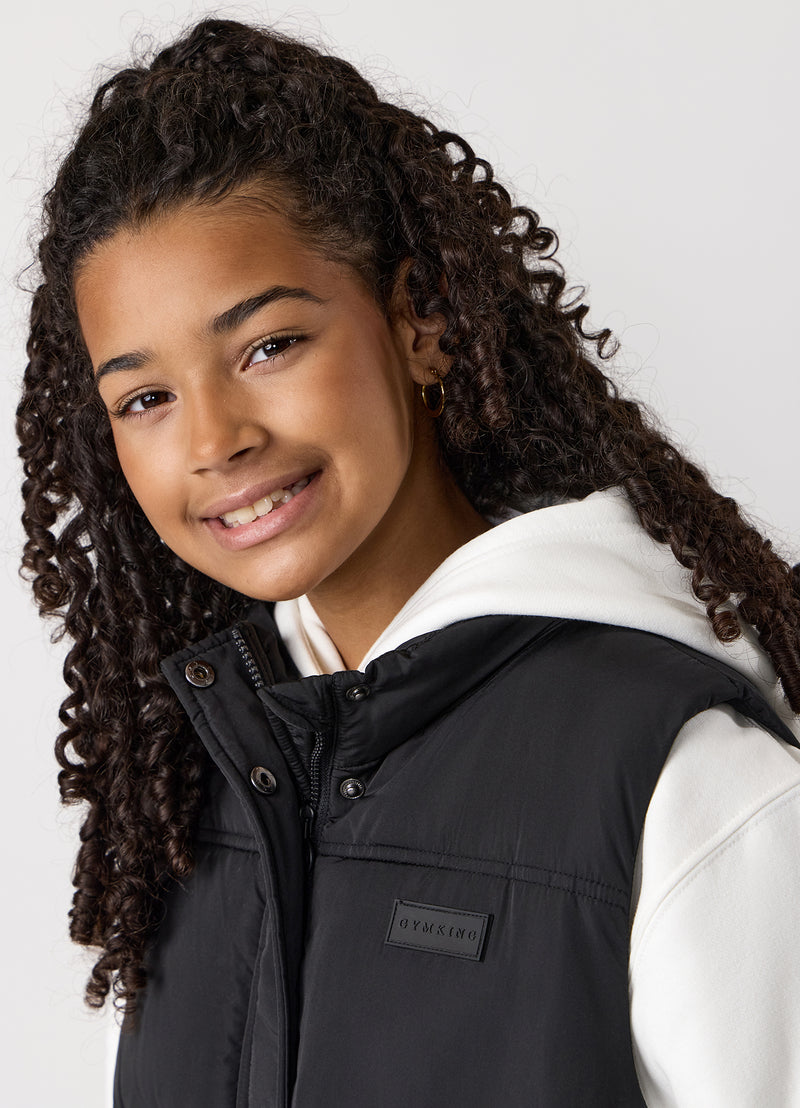 Gym King Kids Panelled Gilet - Black