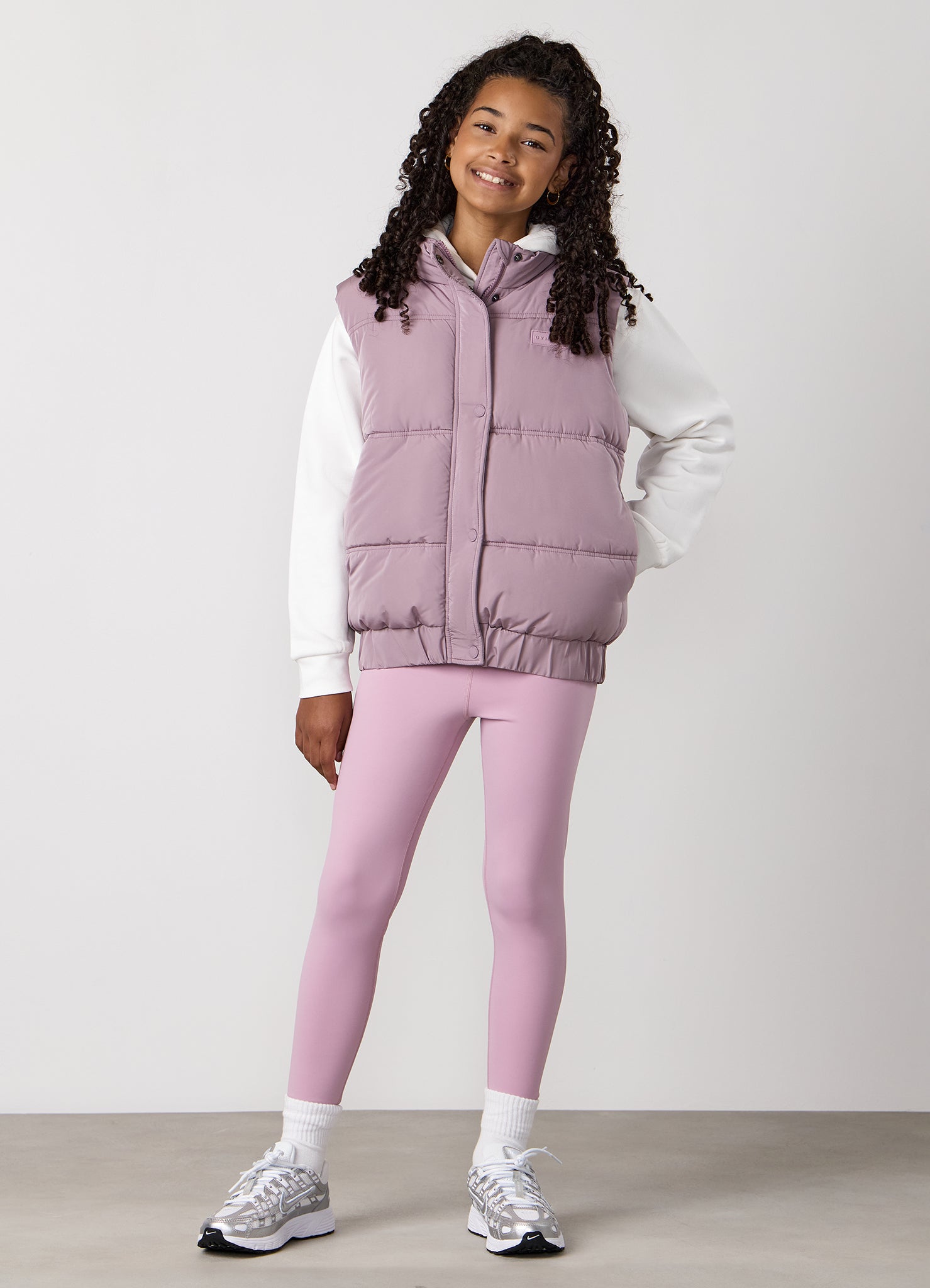 Gym King Kids Panelled Gilet - Purple Fog