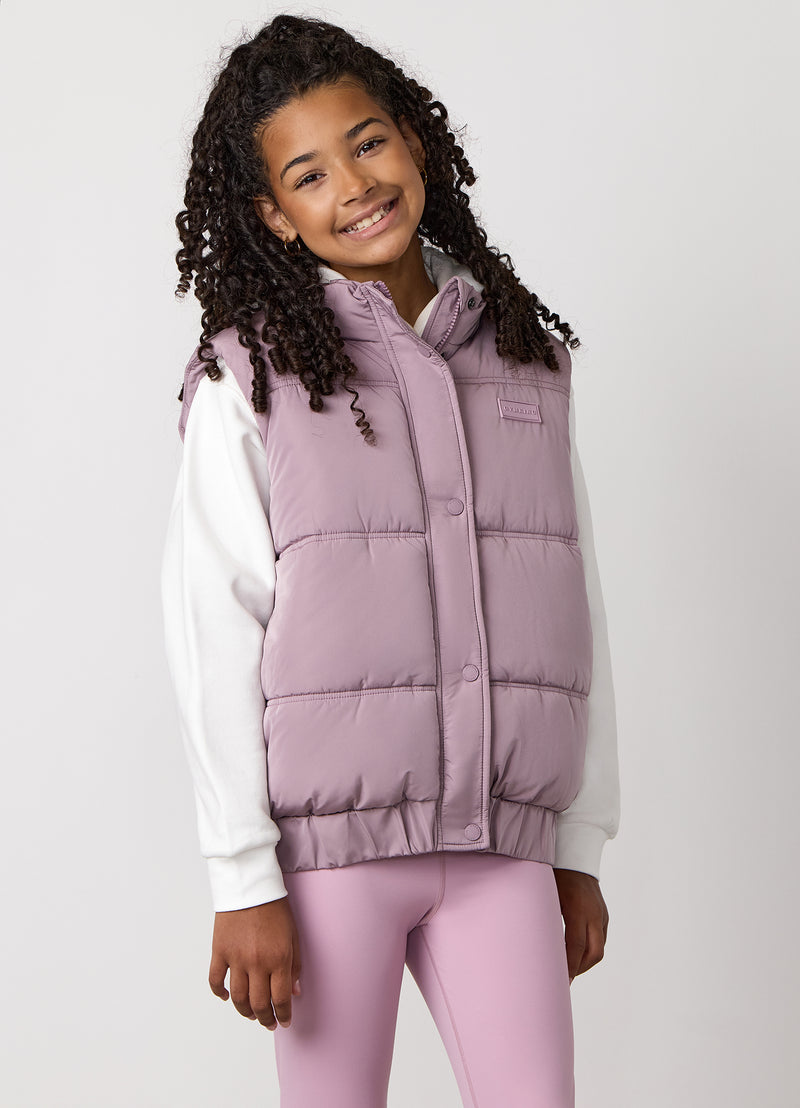 Gym King Kids Panelled Gilet - Purple Fog