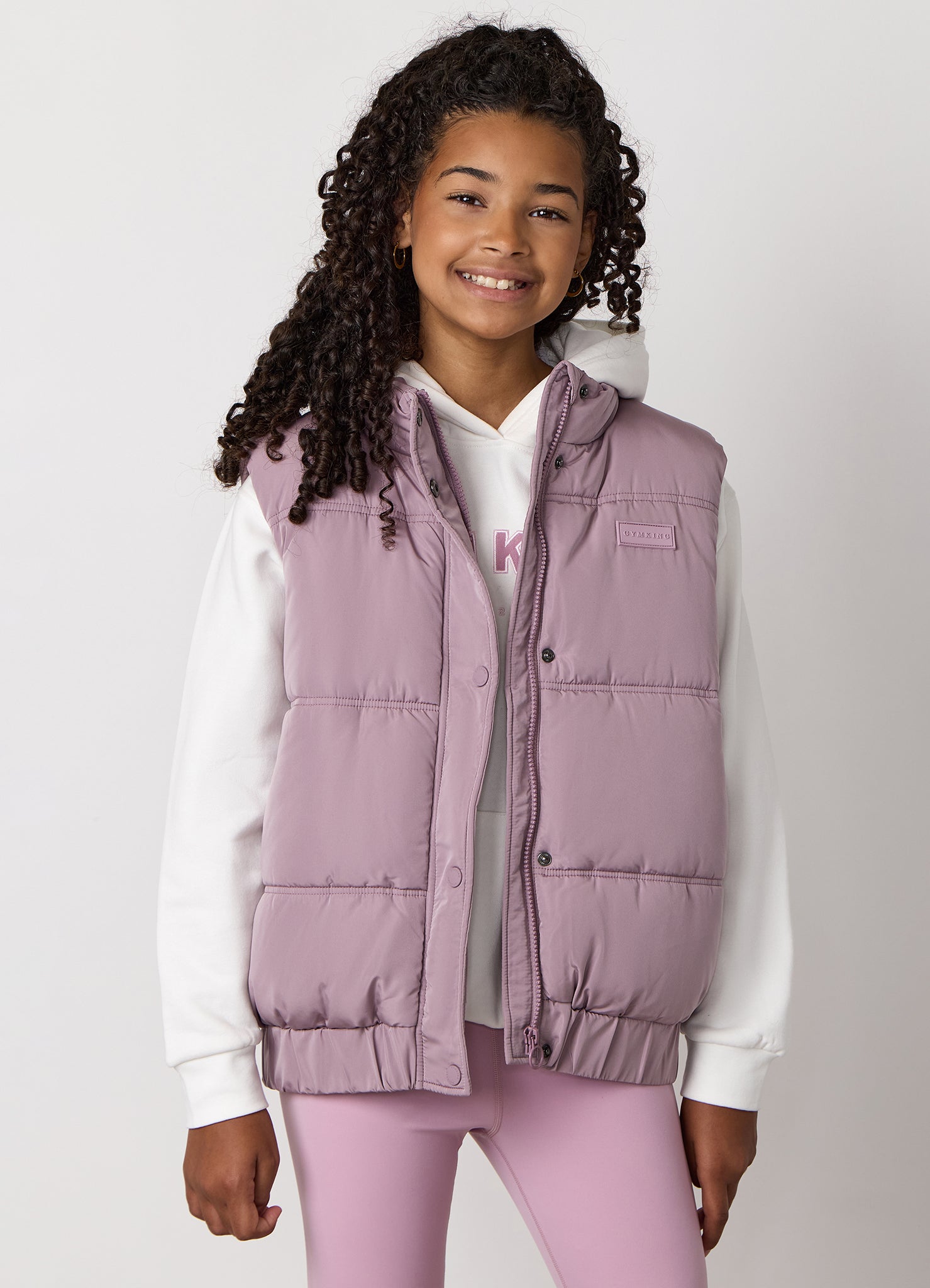 Gym King Kids Panelled Gilet - Purple Fog