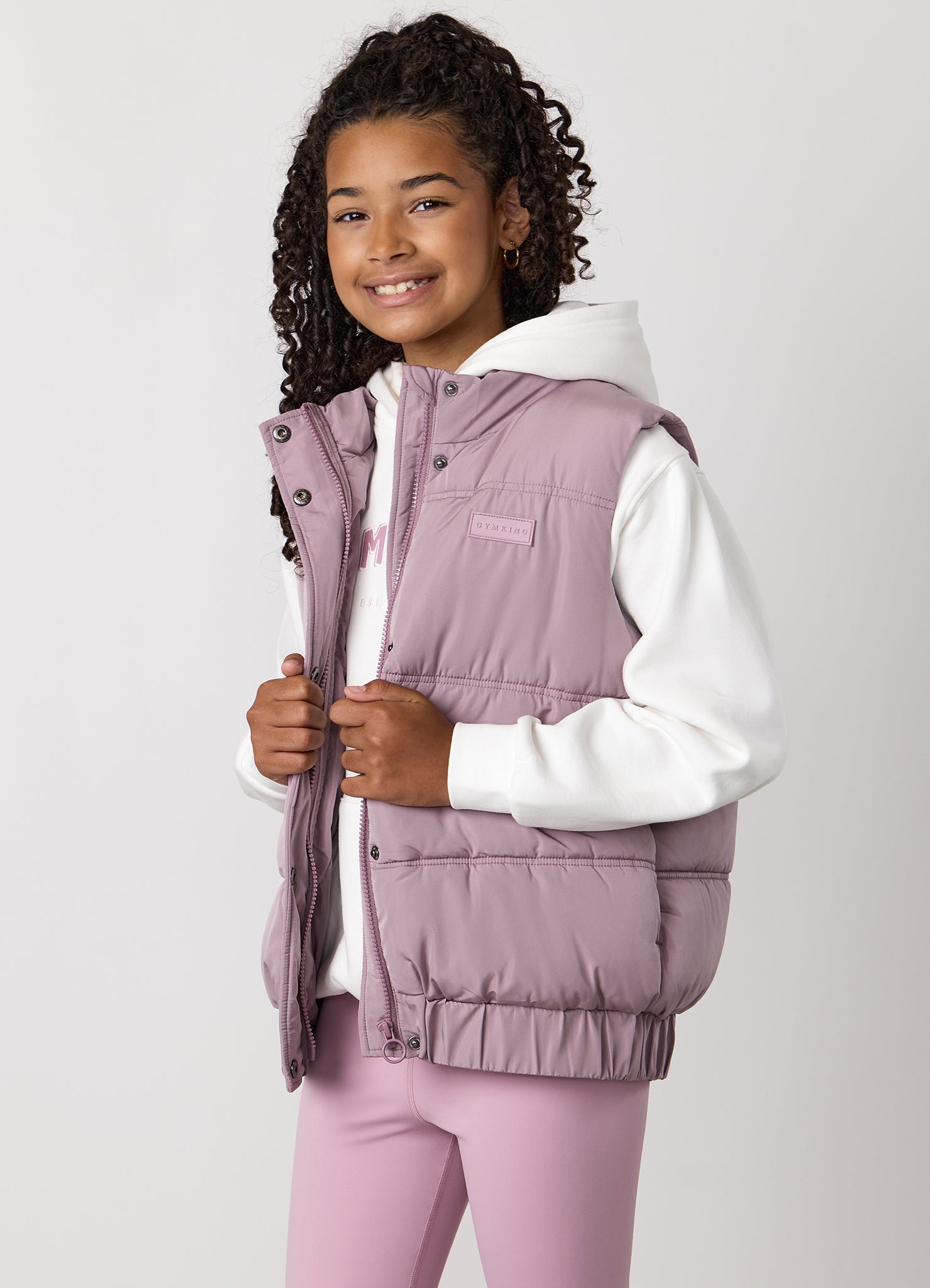 Gym King Kids Panelled Gilet - Purple Fog