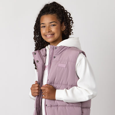 Gym King Kids Panelled Gilet - Purple Fog