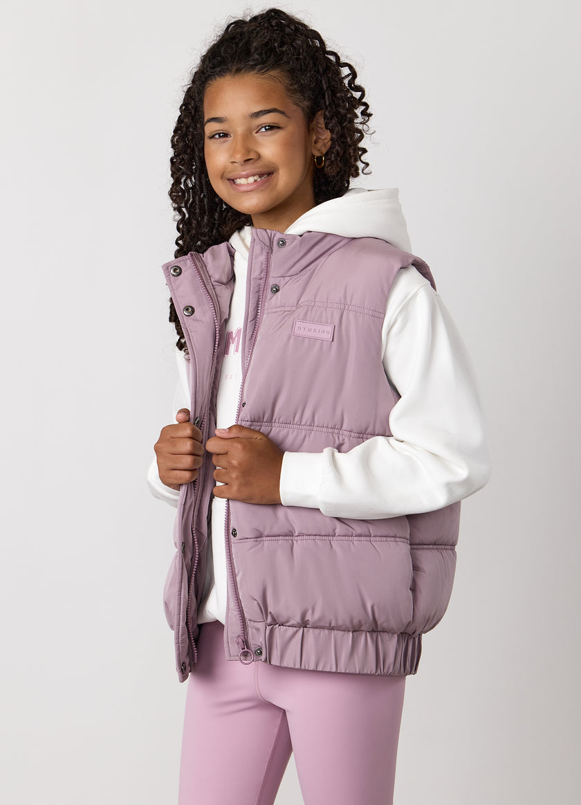 Gym King Kids Panelled Gilet - Purple Fog