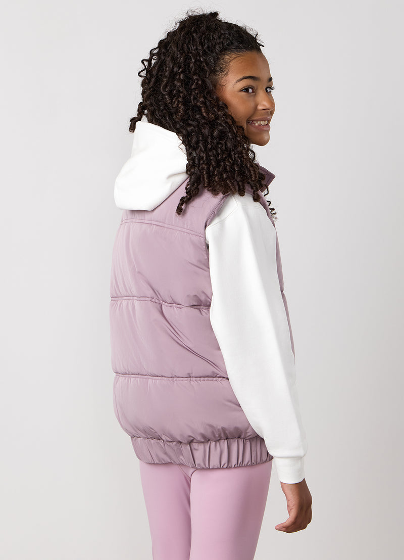 Gym King Kids Panelled Gilet - Purple Fog