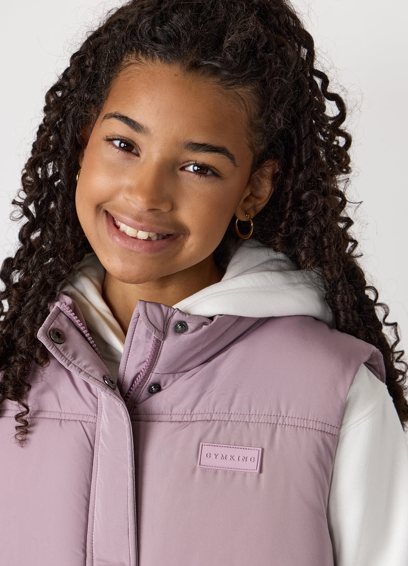 Gym King Kids Panelled Gilet - Purple Fog