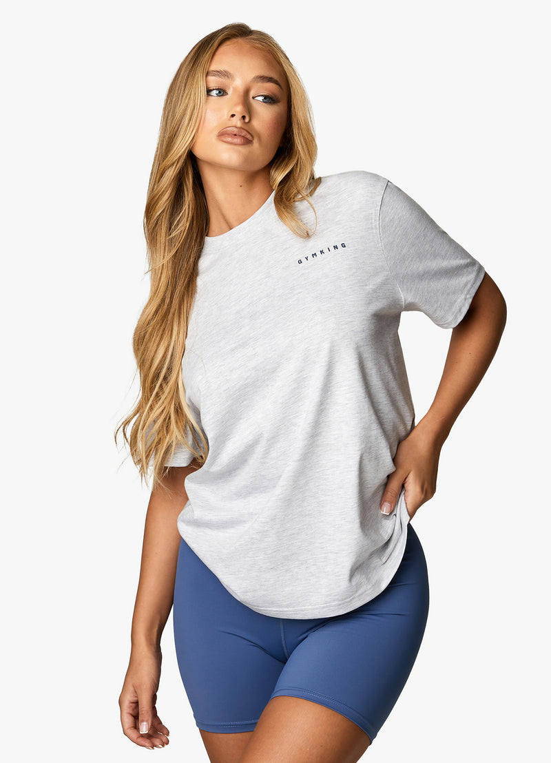 Gym King Powered By Belief BF Tee - Snow Marl