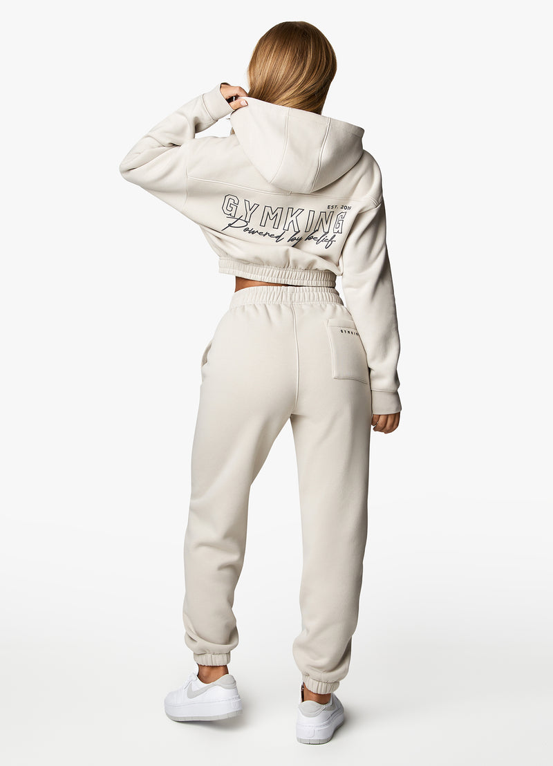 Gym King Powered By Belief Tracksuit - Light Stone