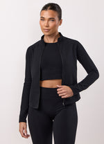 Gym King Peach Luxe Full Zip Top - Black Luxe thumbnail