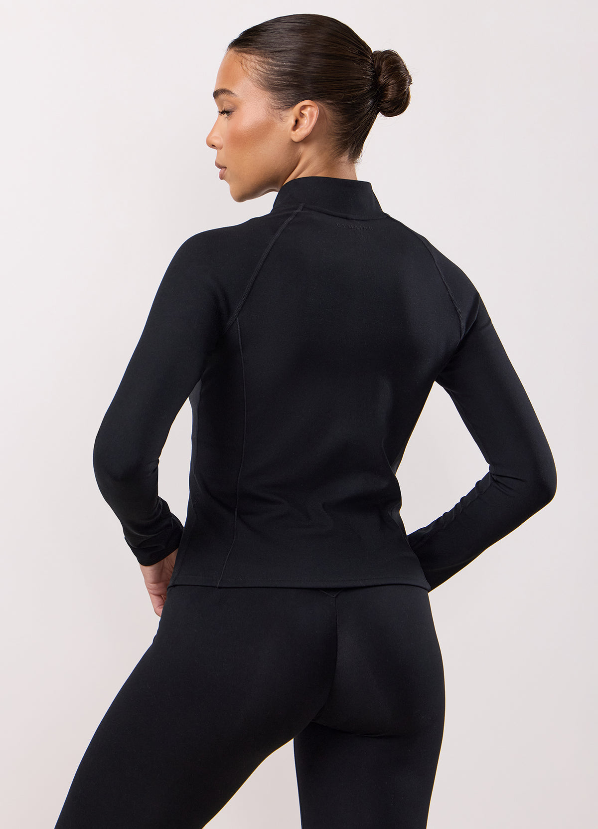 Gym King Peach Luxe Full Zip Jacket - Black Luxe