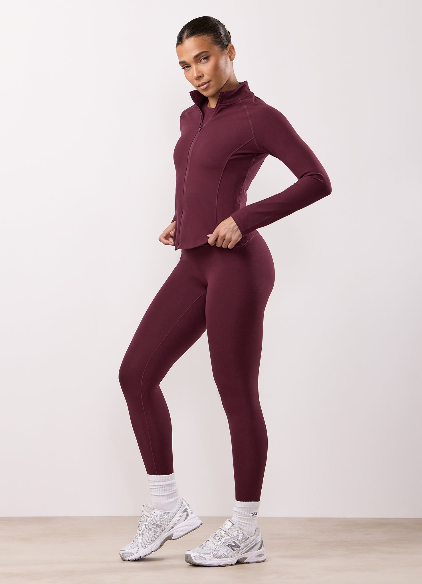 Gym King Peach Luxe Full Zip Jacket - Vibrant Fig Luxe