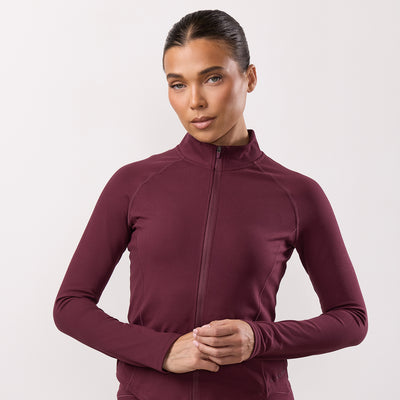 Gym King Peach Luxe Full Zip Jacket - Vibrant Fig Luxe