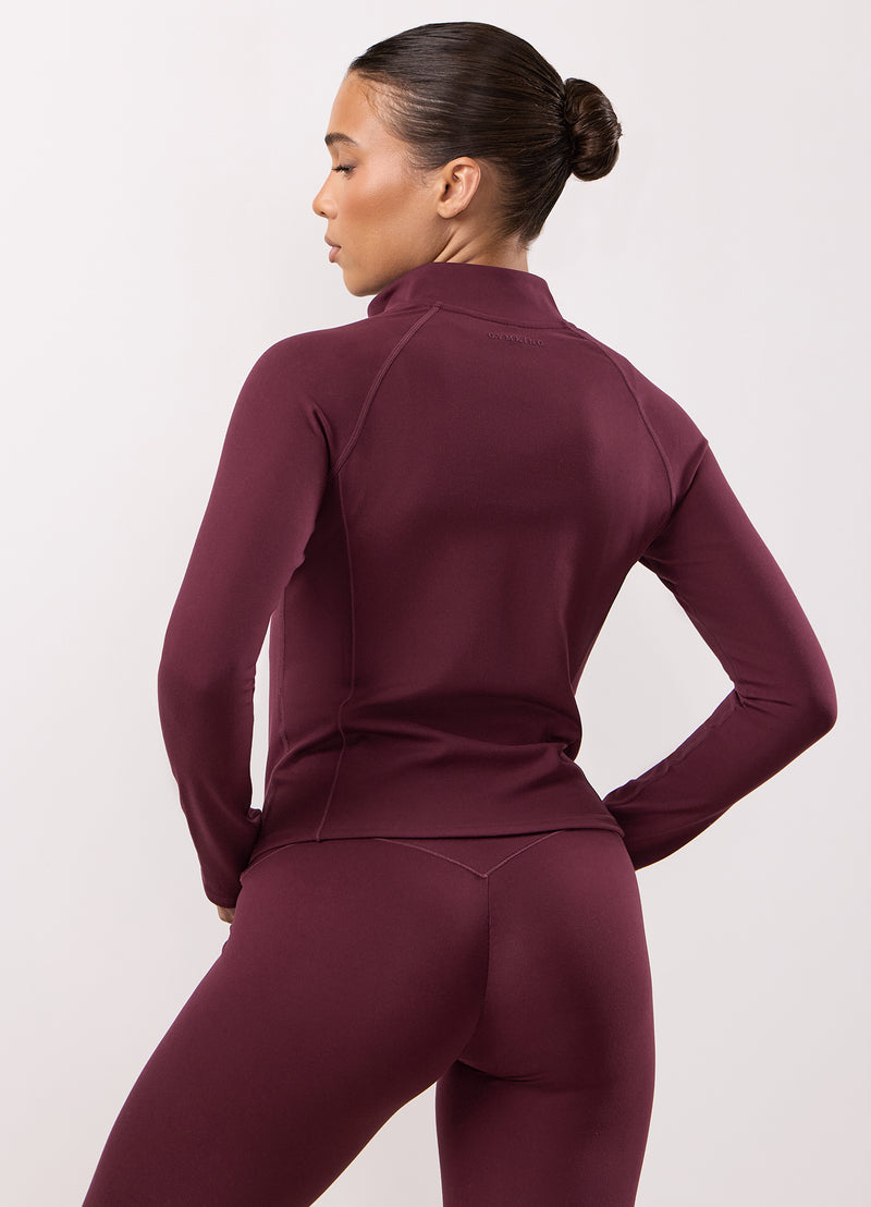 Gym King Peach Luxe Full Zip Jacket - Vibrant Fig Luxe
