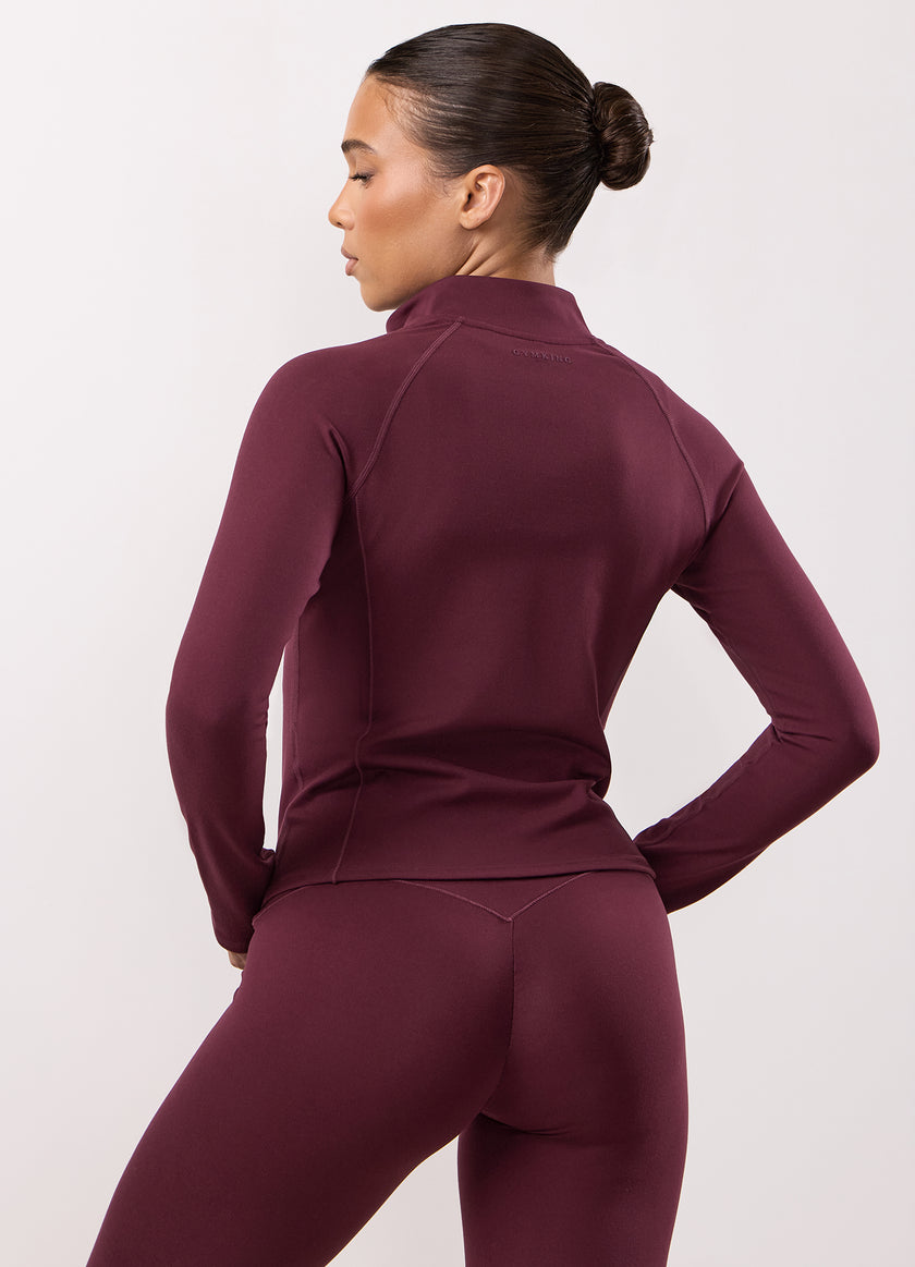 Gym King Peach Luxe Full Zip Jacket - Vibrant Fig Luxe