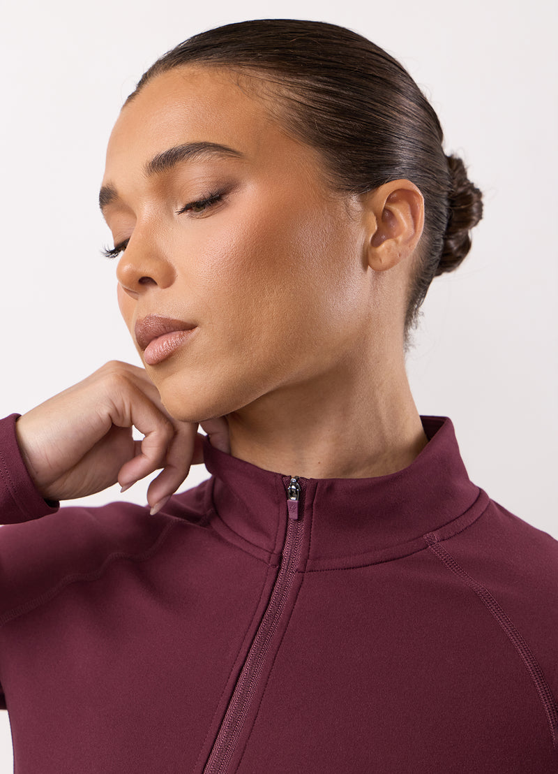 Gym King Peach Luxe Full Zip Jacket - Vibrant Fig Luxe