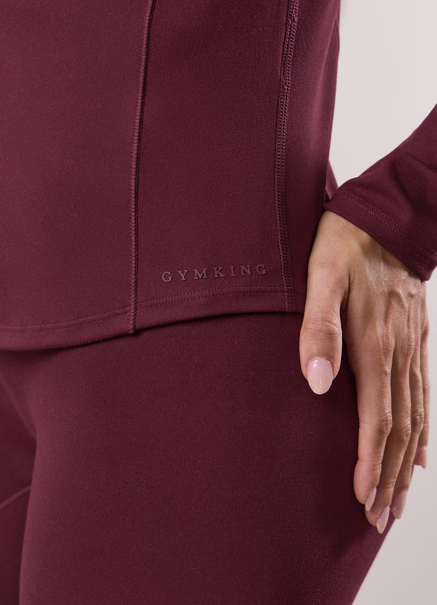 Gym King Peach Luxe Full Zip Jacket - Vibrant Fig Luxe