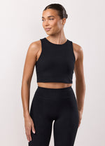 Gym King Peach Luxe High Neck Tank - Black Luxe thumbnail