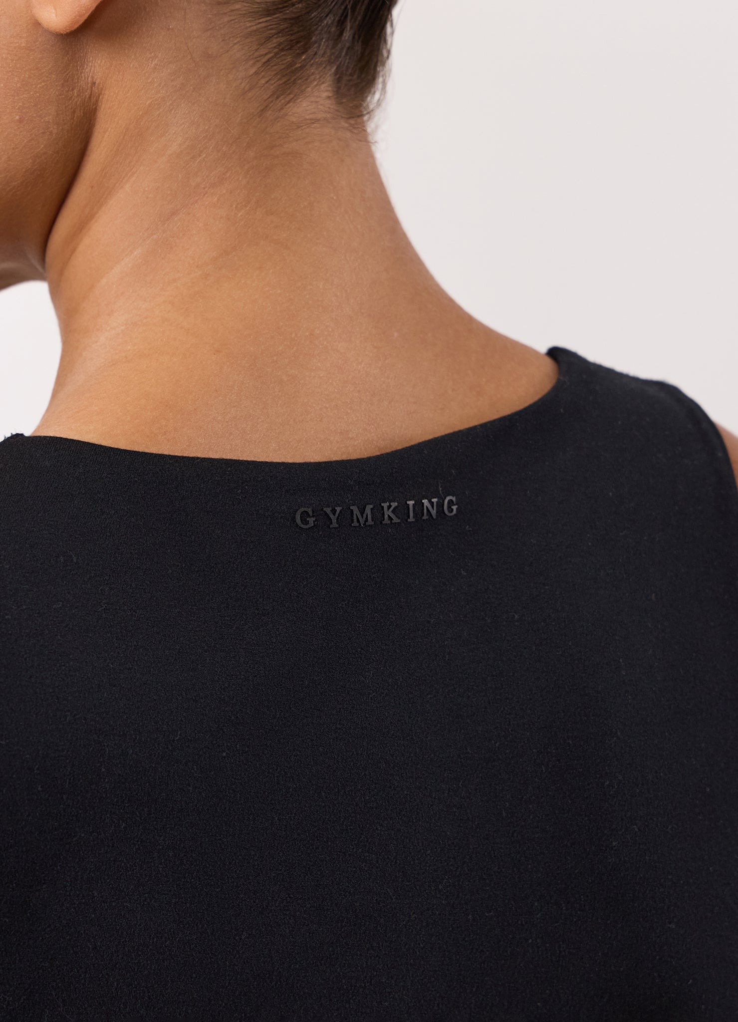 Gym King Peach Luxe High Neck Tank - Black Luxe