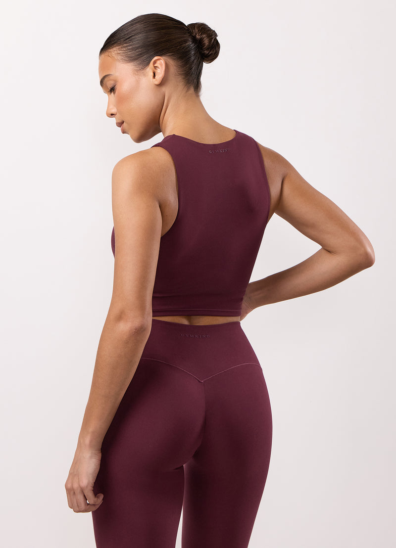 Gym King Peach Luxe High Neck Tank - Vibrant Fig Luxe