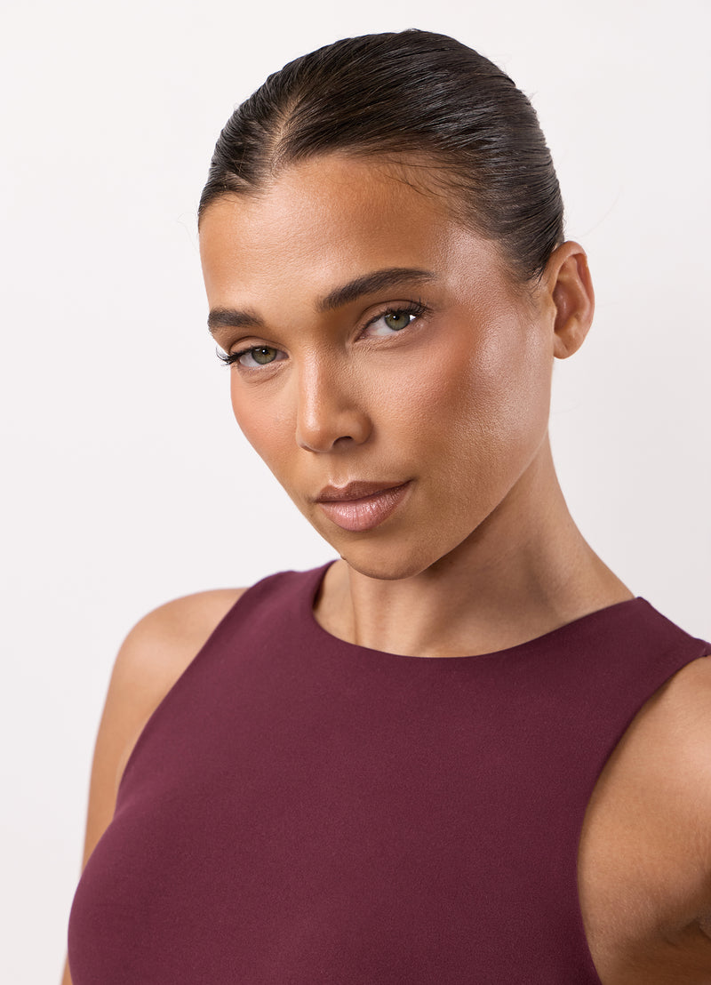 Gym King Peach Luxe High Neck Tank - Vibrant Fig Luxe