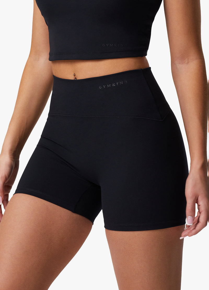 Gym King Peach Luxe 4" Short - Black Luxe