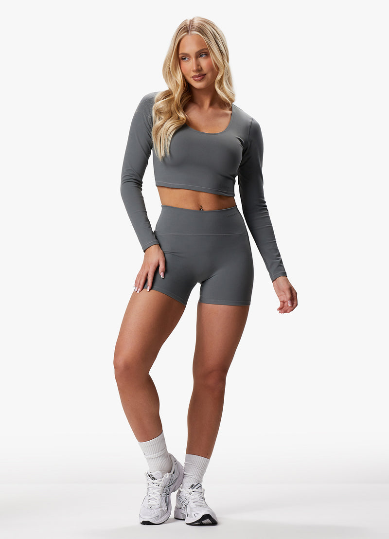 Gym King Peach Luxe Long Sleeve Top - Dark Sage Luxe