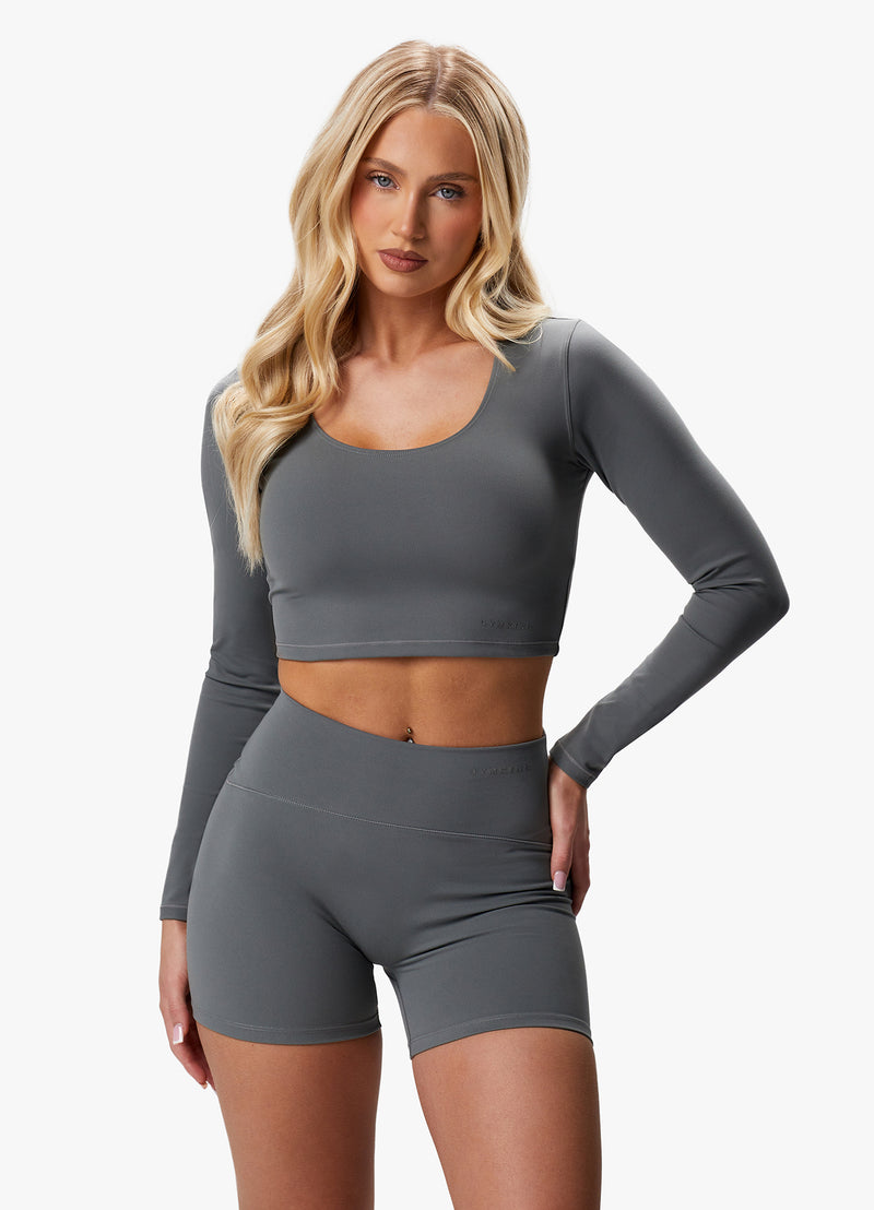 Gym King Peach Luxe Long Sleeve Top - Dark Sage Luxe