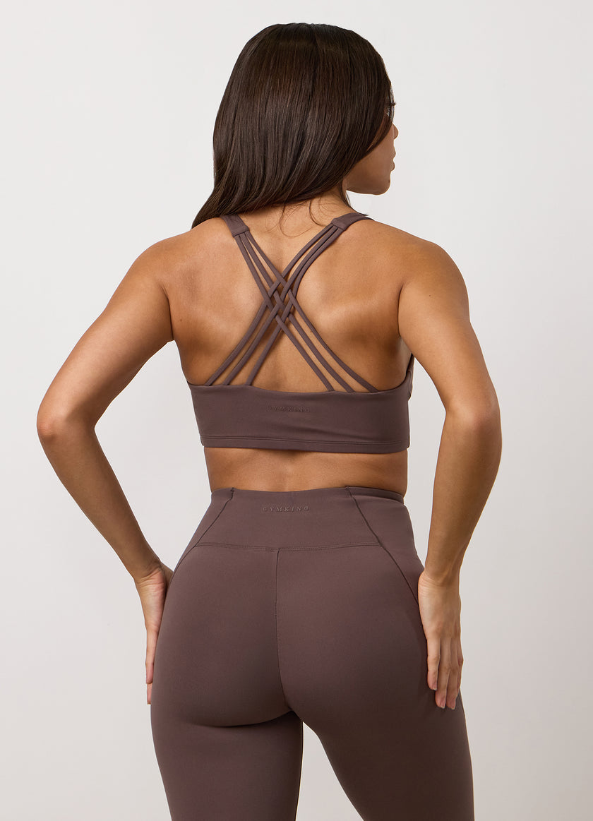 Gym King Peach Luxe Redefined Bra - Deep Mocha