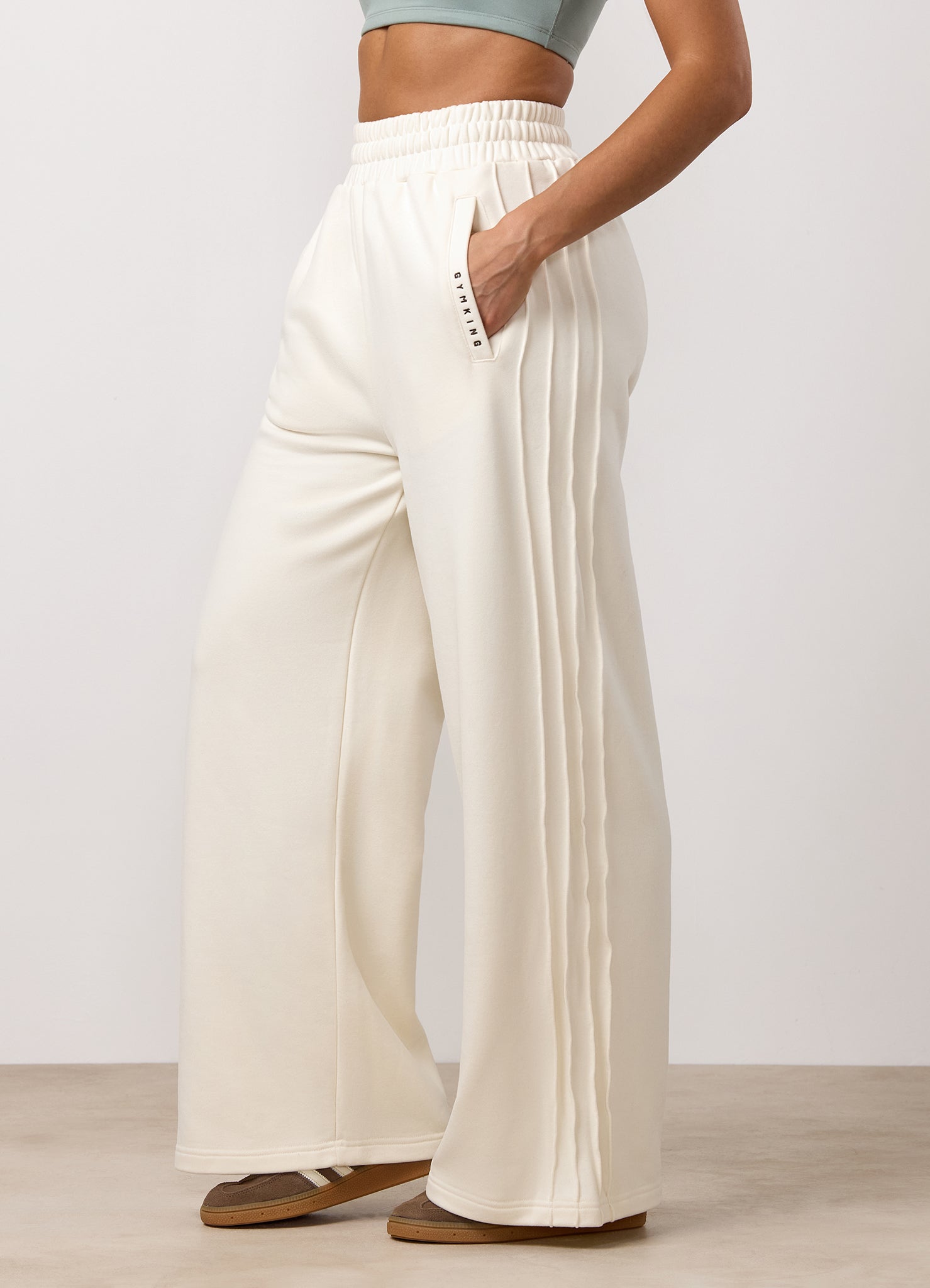 Gym King Replenish Peached Wide Seam Jogger - Marshmallow