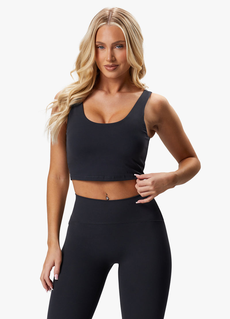 Gym King Peach Luxe Tank - Pewter Luxe