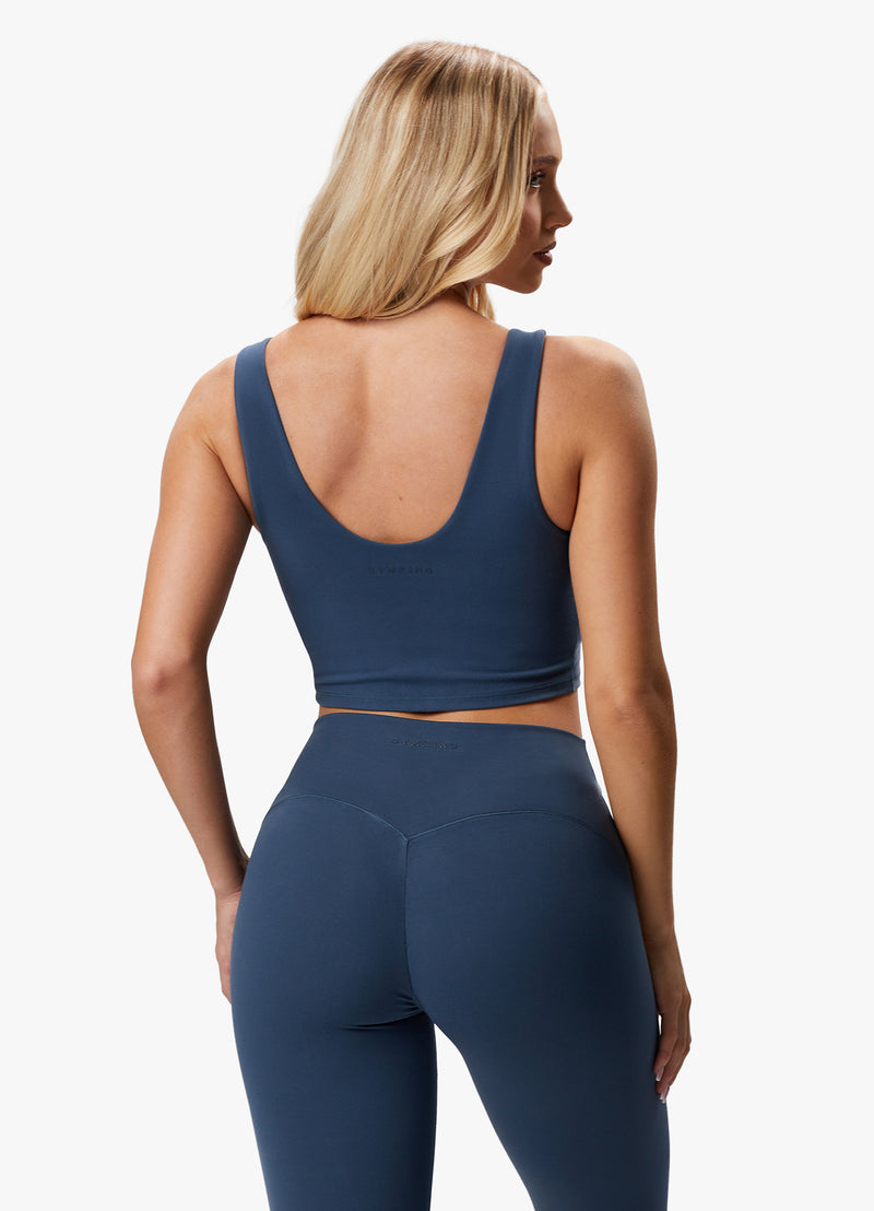 Gym King Peach Luxe Tank - Twilight Blue Luxe
