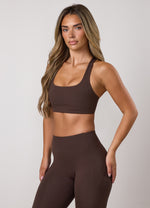 Gym King Peach Luxe Redefined Bra - Dark Chocolate thumbnail