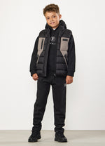 Gym King Kids Peak Puffer Gilet - Black/Cinder