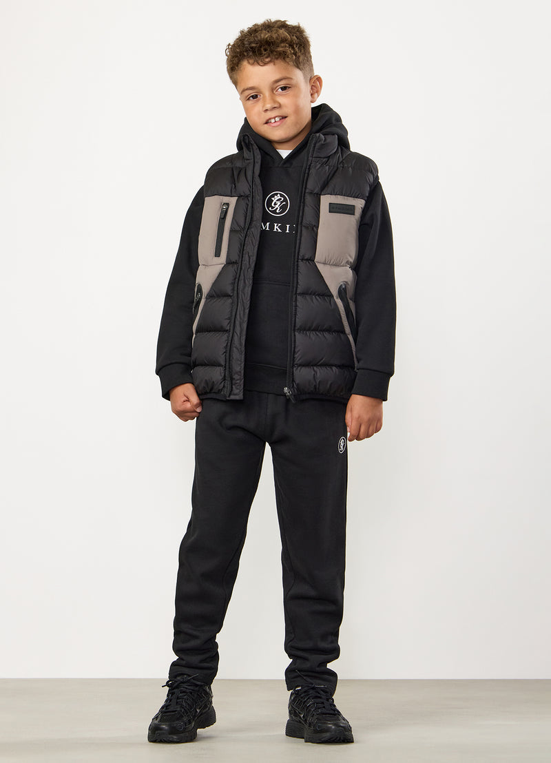 Gym King Kids Peak Puffer Gilet - Black/Cinder
