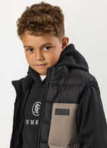 Gym King Kids Peak Puffer Gilet - Black/Cinder