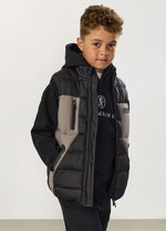 Gym King Kids Peak Puffer Gilet - Black/Cinder