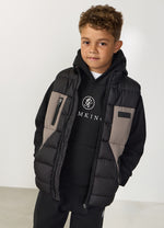 Gym King Kids Peak Puffer Gilet - Black/Cinder