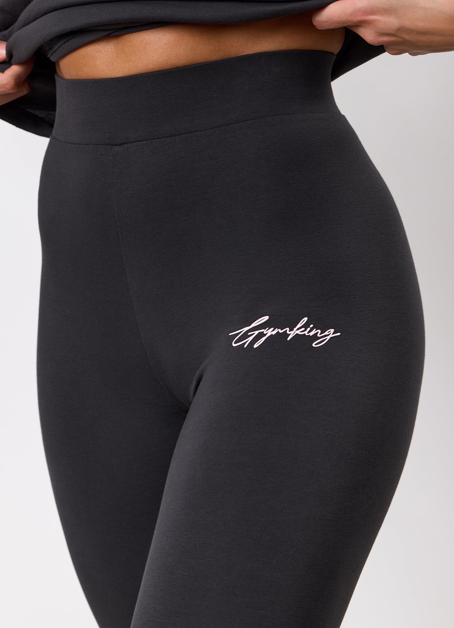 Gym King Script Mindset Jersey Legging - Dark Pewter