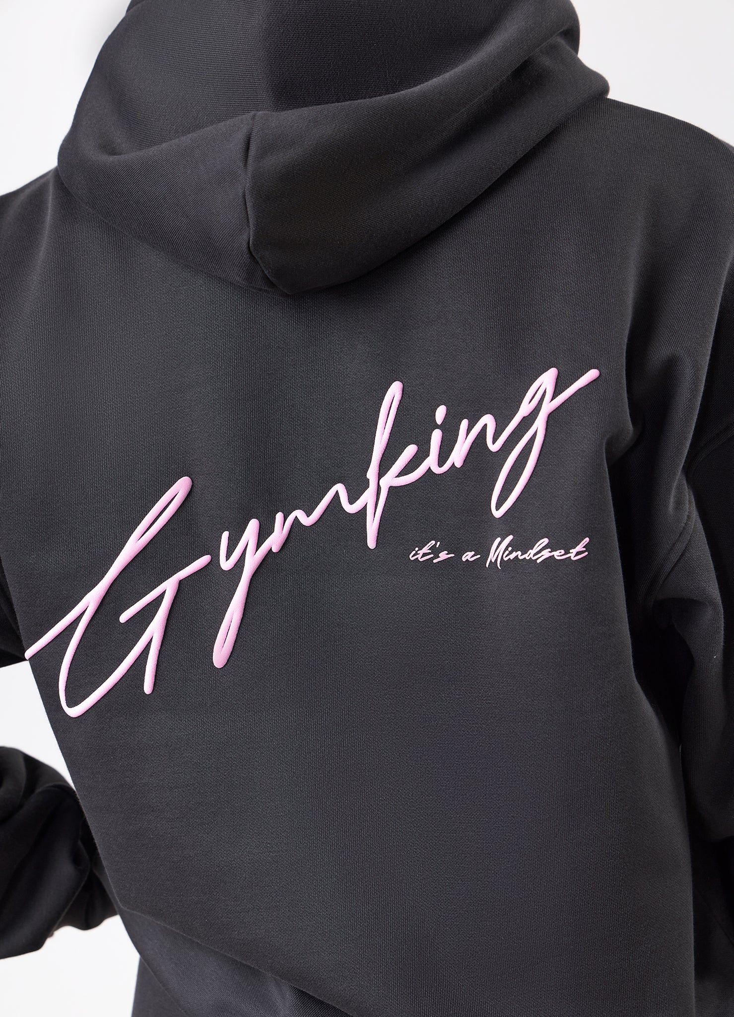 Gym King Script Mindset Hood - Dark Pewter