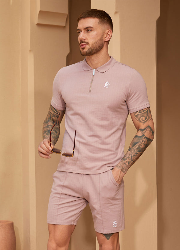 Gym King Riviera Signature Polo - Dusky Pink