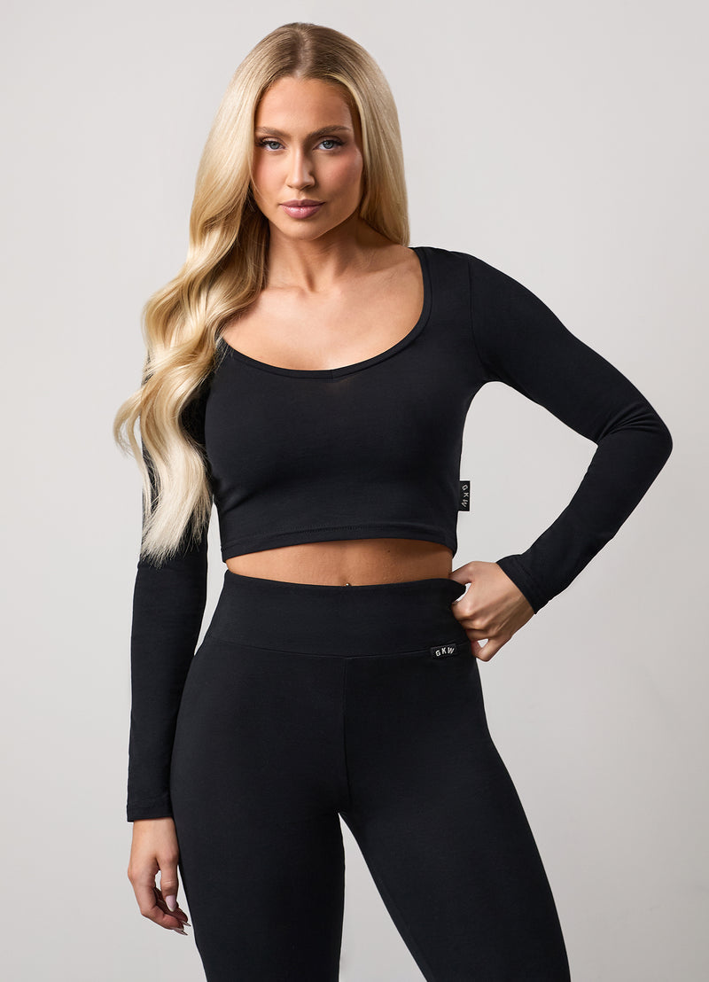 Gym King Plush Long Sleeve Tee - Black