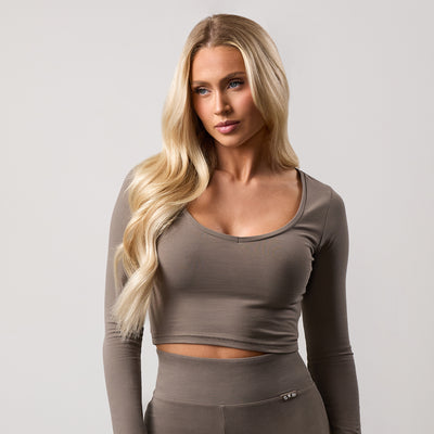 Gym King Plush Long Sleeve Tee - Deep Mink