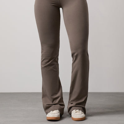 Gym King Plush Flared Trousers - Deep Mink
