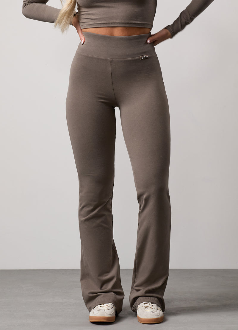 Gym King Plush Flared Trousers - Deep Mink