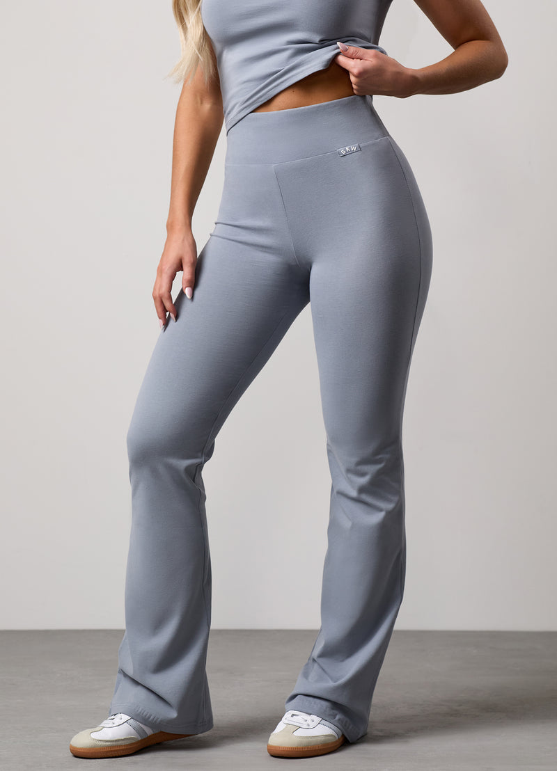 Gym King Plush Flared Trousers - Blue Mist