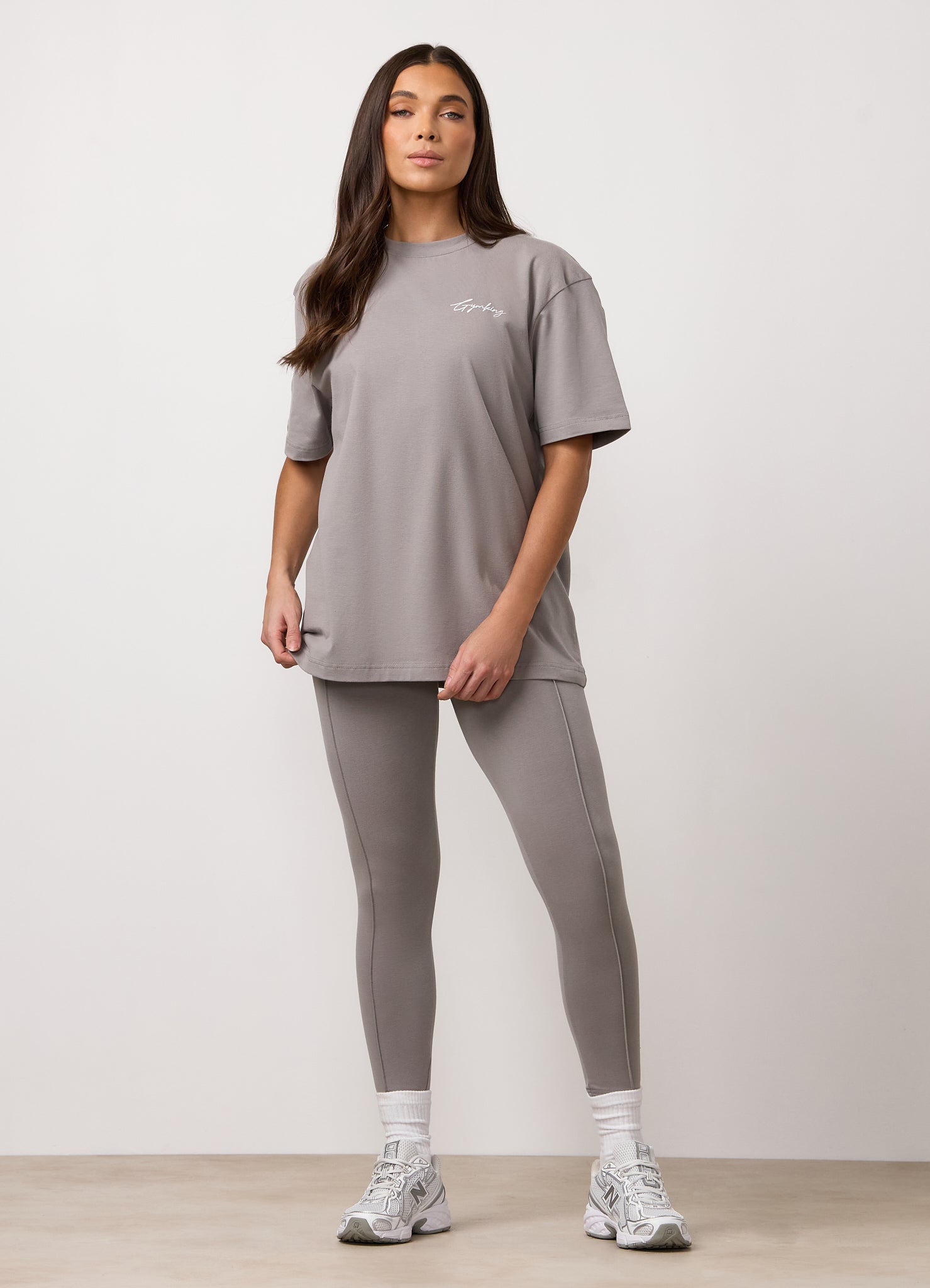 Gym King Poise Boyfriend Tee - Warm Grey