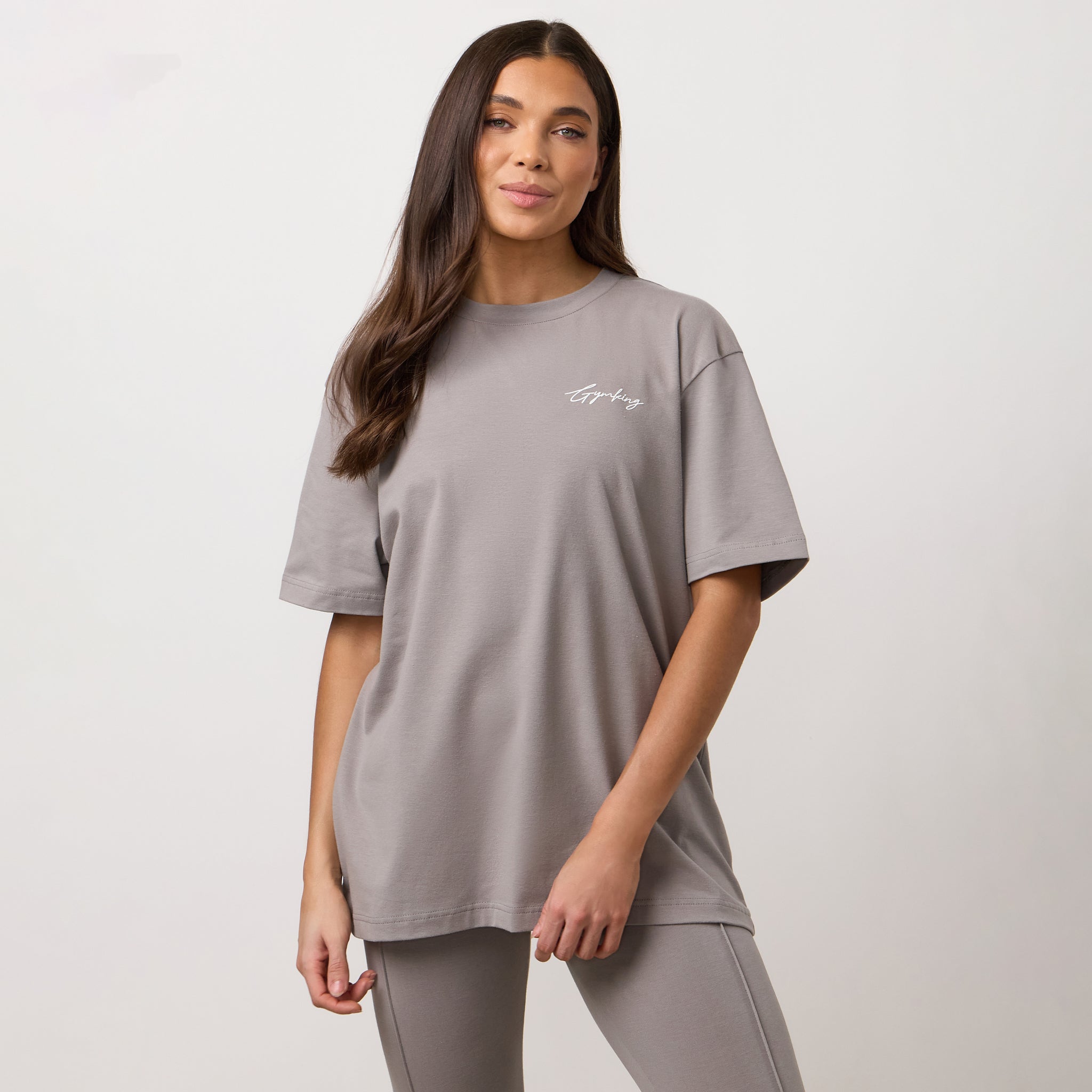 Gym King Poise Boyfriend Tee - Warm Grey