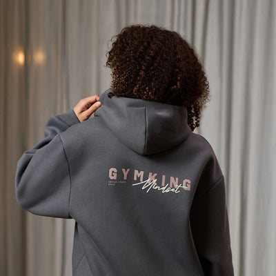 Gym King Poise Oversized Graphic Full Zip Hoodie - Storm Blue