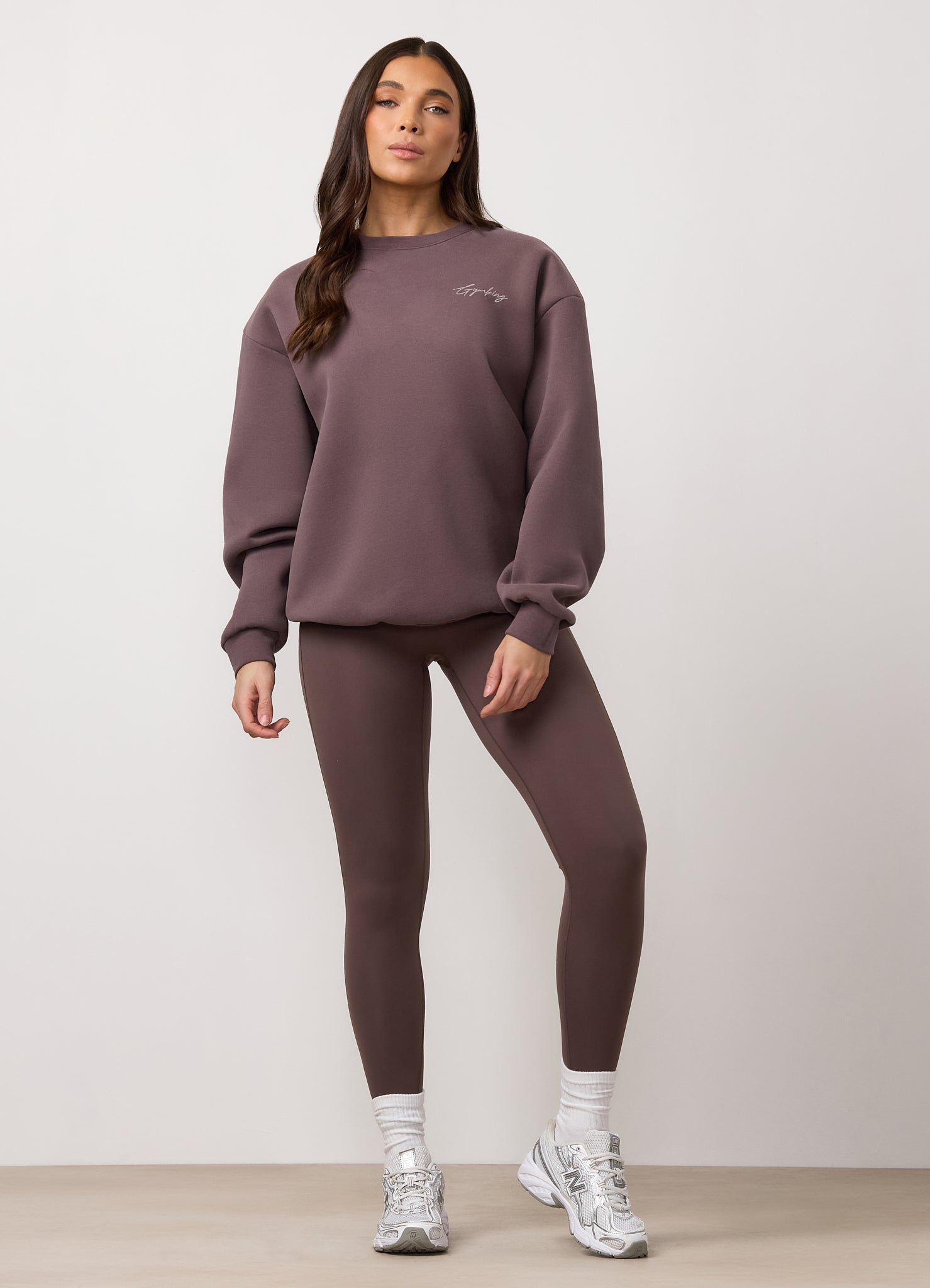 Gym King Poise Relaxed Fit Crew - Deep Mocha